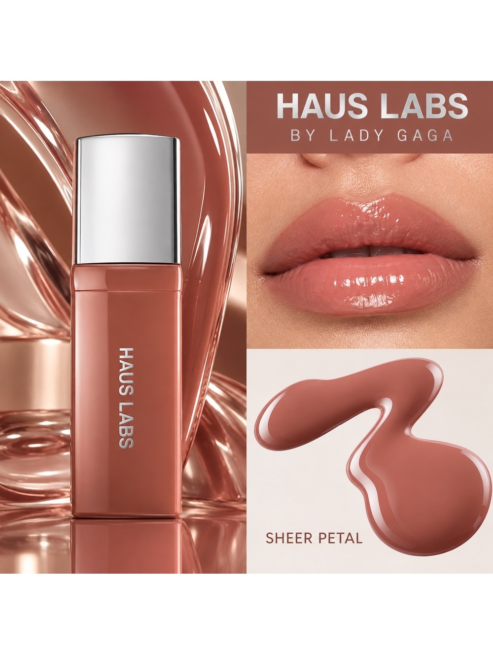 Haus Labs by Lady Gaga • Atomic Shake Lip Lacquer • Sheer Petal • Brand New